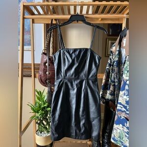 Black Pleather H&M Divided Dress Size 4 NWT